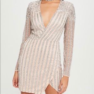 Carli Bybel x Missguided Nude Embellished Dress